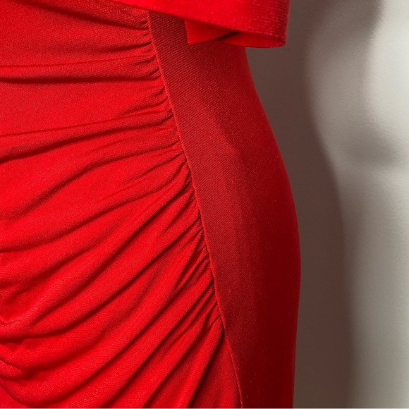 Vince Camuto Red Elbow Sleeve Ruched Sheath Dress - Picture 7 of 9